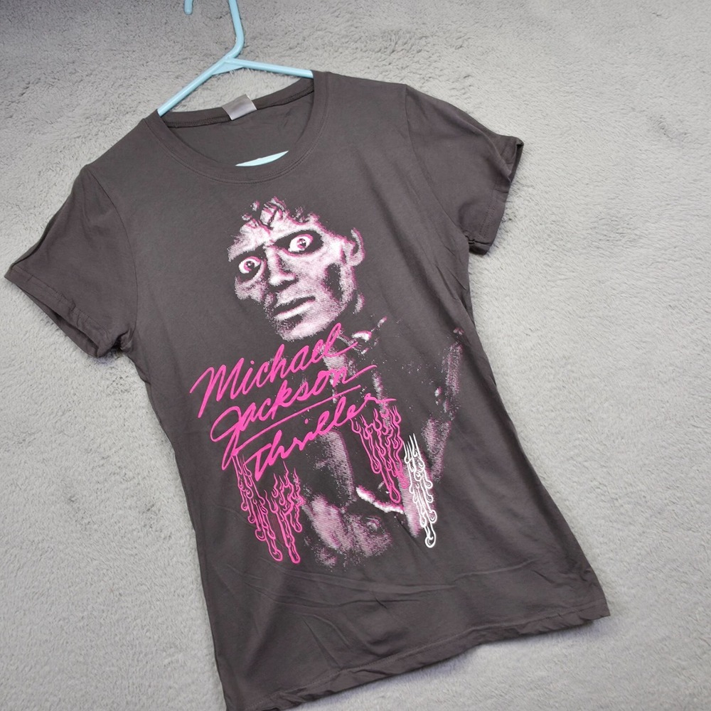 Michael Jackson Thriller Top Juniors XL Gray Classic‎ Rock Disco Pop Music Album